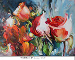 Sunlit Roses-2, Oil on Canvas